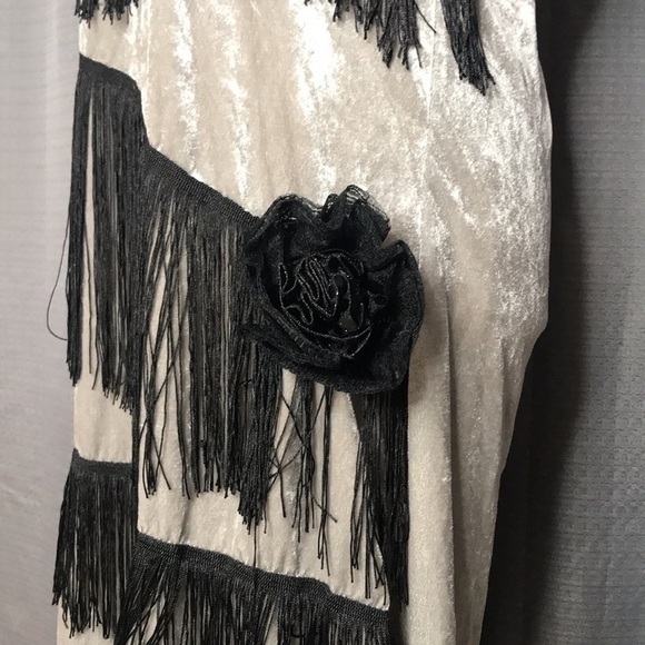 FLAPPER HALLOWEEN BLACK GRAY DRESS LARGE - Picture 3 of 9